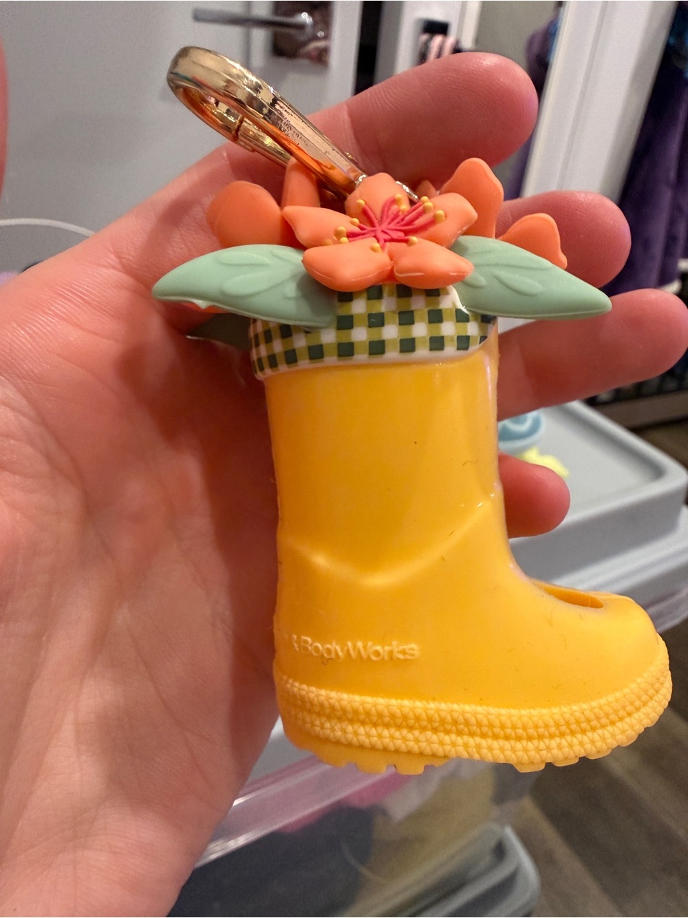 Bath & Body Works x Vera Bradley Yellow Rain Boot Hand Sanitizer Holder